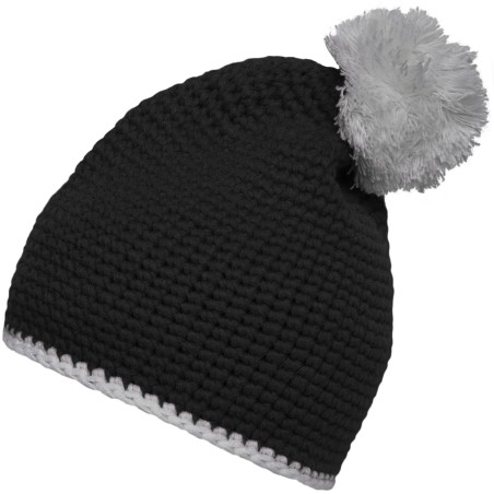 MB7964 Pompon Hat with Contrast Stripe